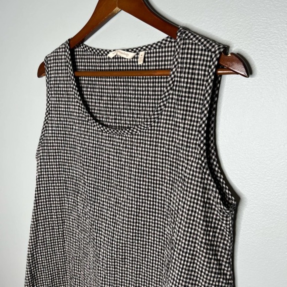 Soft Surroundings Gala Black Gingham Asymmetrical Sleeveless Tunic Top medium - Picture 4 of 7